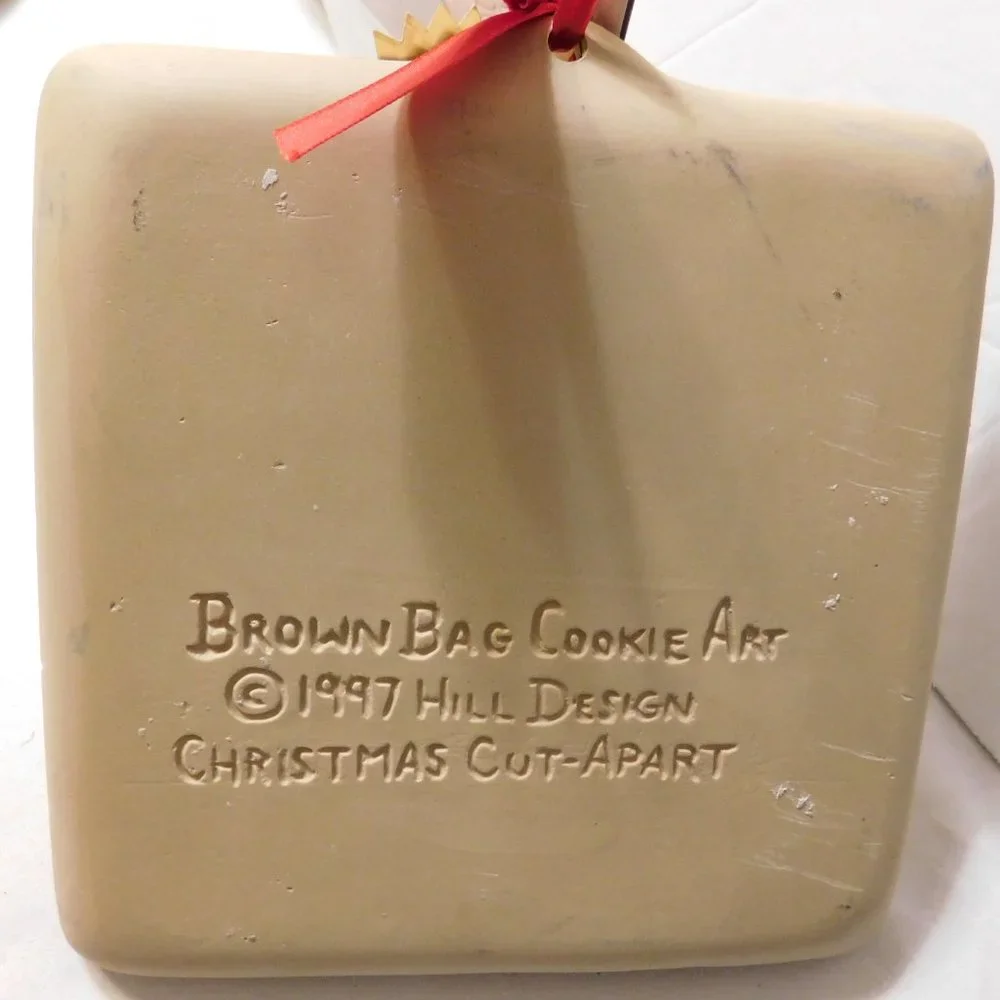 Vintage Brown Bag Art Ceramic Holiday Molds St. Nick Santa and Cut Apart Cookies